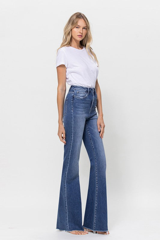 Load image into Gallery viewer, Flying Monkey Super High Rise Relaxed Flare Jeans
