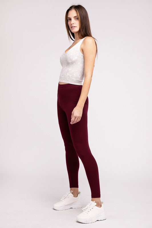 ZENANA Premium Cotton Full-Length Leggings