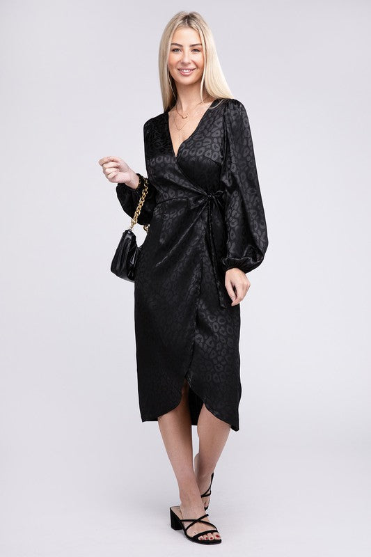 Nuvi Apparel Flounce Hem Wrap Dress