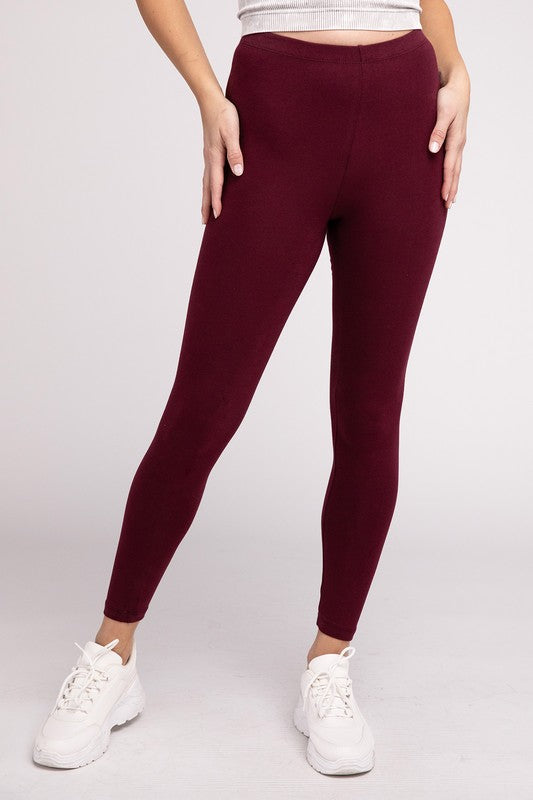 ZENANA Premium Cotton Full-Length Leggings