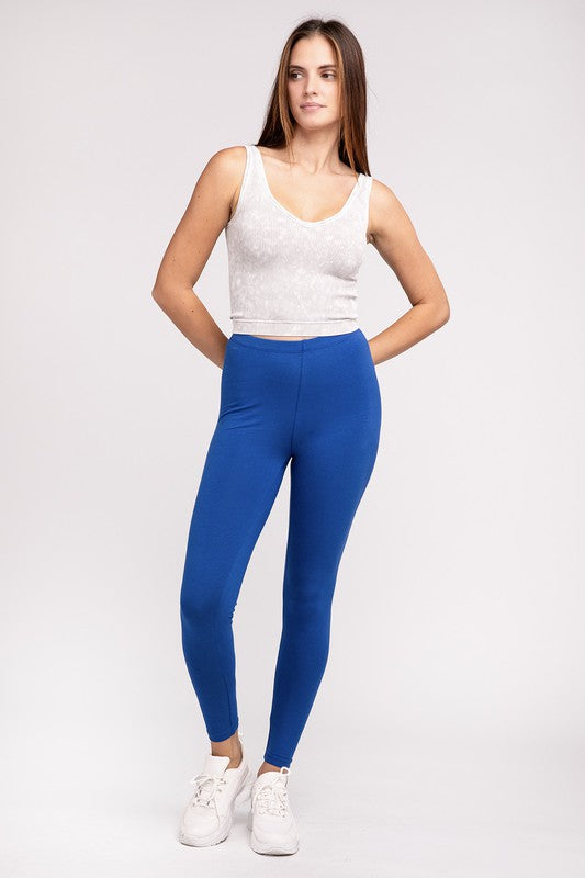 ZENANA Premium Cotton Full-Length Leggings