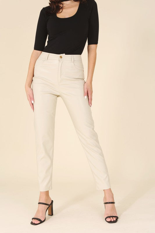 Lilou Vegan leather slim pants