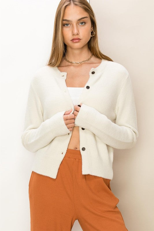 HYFVE Chic Button-Front Cardigan Sweater