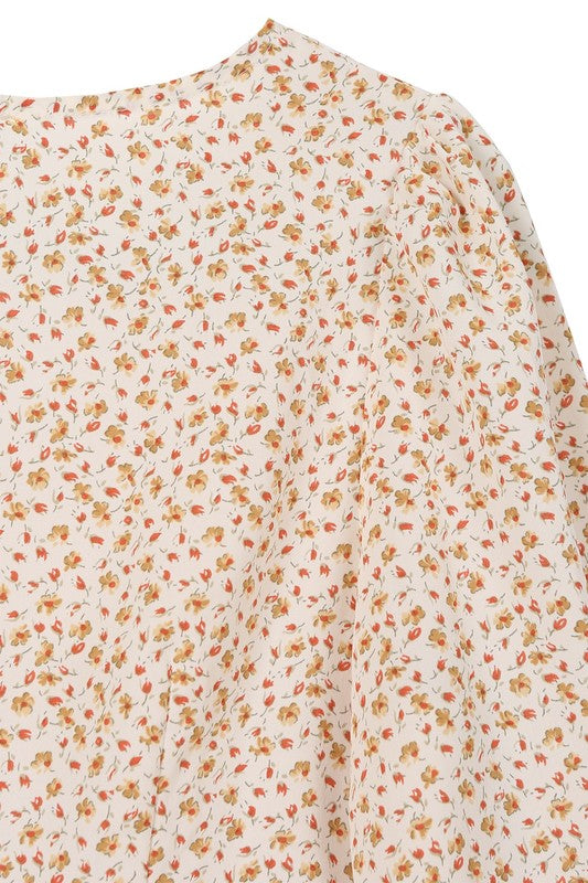 Load image into Gallery viewer, Lilou LS floral frill blouse
