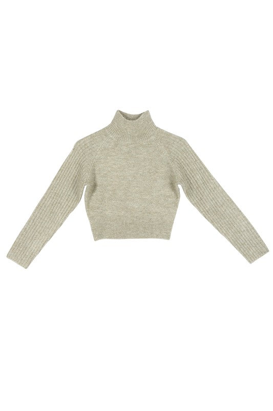 Load image into Gallery viewer, Lilou Crop mock neck sweater
