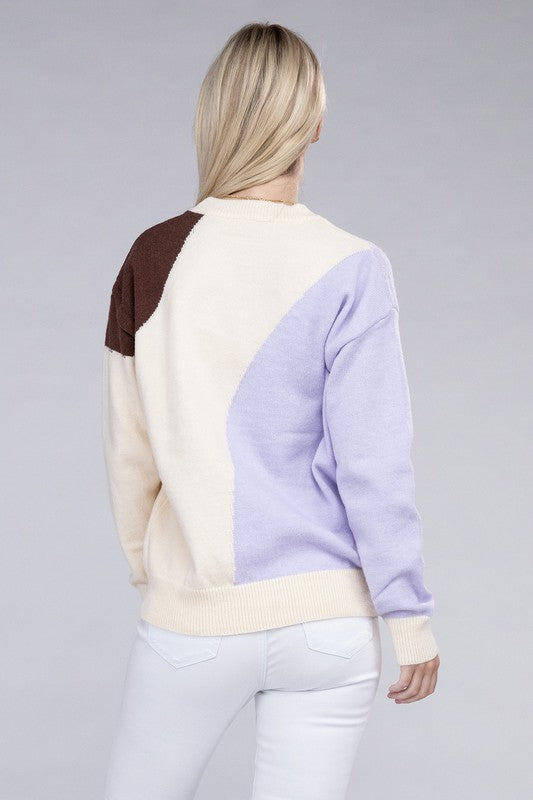 Nuvi Apparel Color Block Pullover Sweater