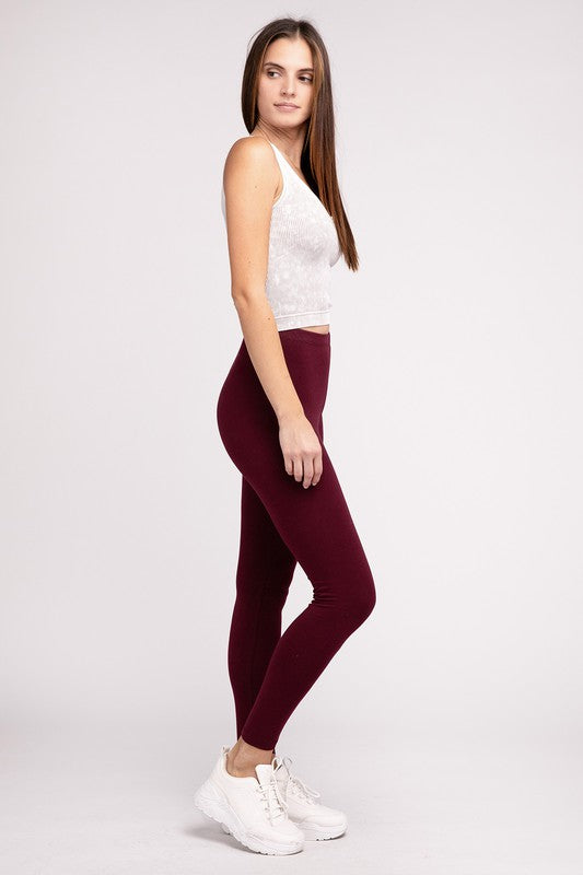 ZENANA Premium Cotton Full-Length Leggings