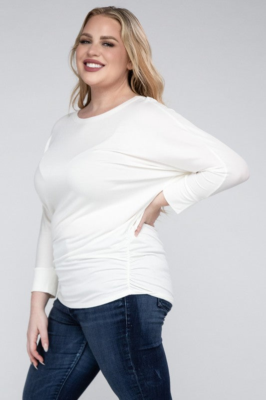 Load image into Gallery viewer, ZENANA Plus Luxe Rayon Boat Neck 3/4 Sleeve Top
