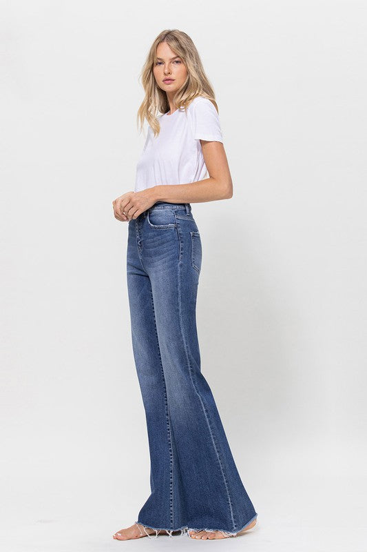 Load image into Gallery viewer, Flying Monkey Super High Rise Relaxed Flare Jeans
