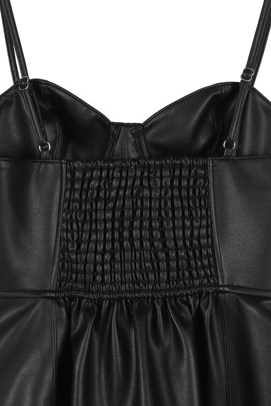 Load image into Gallery viewer, Lilou Vegan leather bustier mini dress

