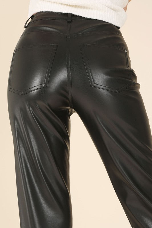 Lilou Vegan leather slim pants