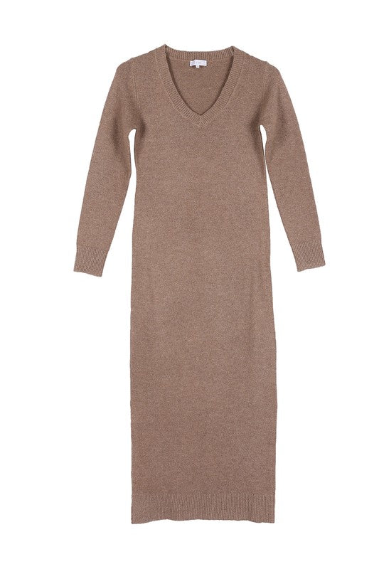 Load image into Gallery viewer, Lilou V-Neck Sweater Maxi Dress
