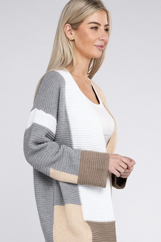 Load image into Gallery viewer, Nuvi Apparel Multicolour Textured Cardigan
