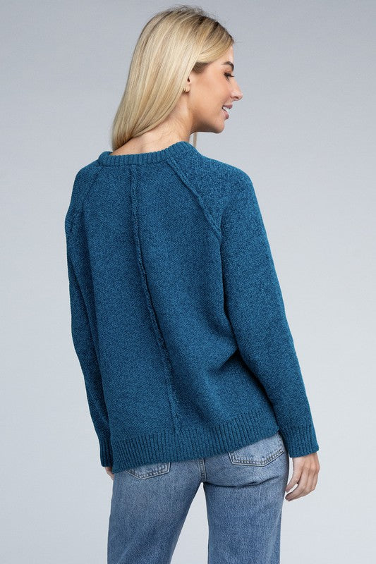 ZENANA Raglan Chenille Sweater