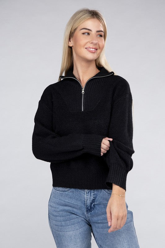 Load image into Gallery viewer, Ambiance Apparel Easy-Wear Half-Zip Pullover
