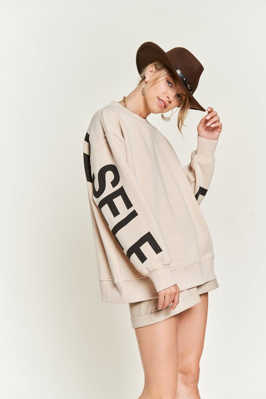 Jade By Jane Printed oversized sweatshirts