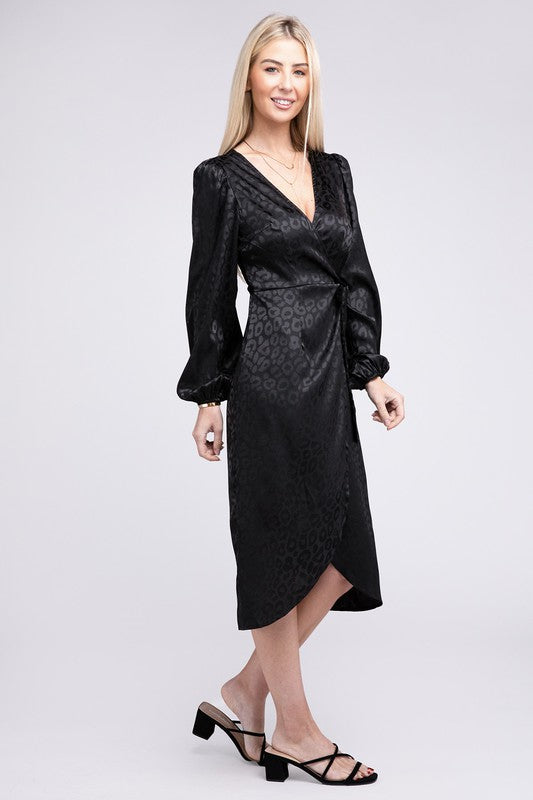 Nuvi Apparel Flounce Hem Wrap Dress