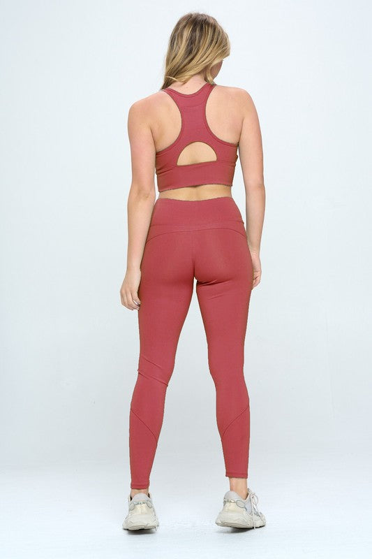 OTOS Active Two Piece Activewear Set with Cut-Out Detail