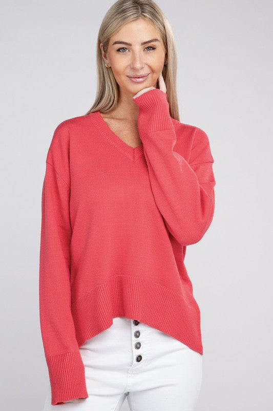 Nuvi Apparel V Neck Soft Sweater