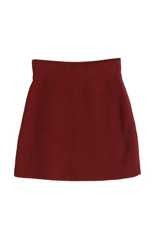 Lilou Ribbed knit crop top and skirt set