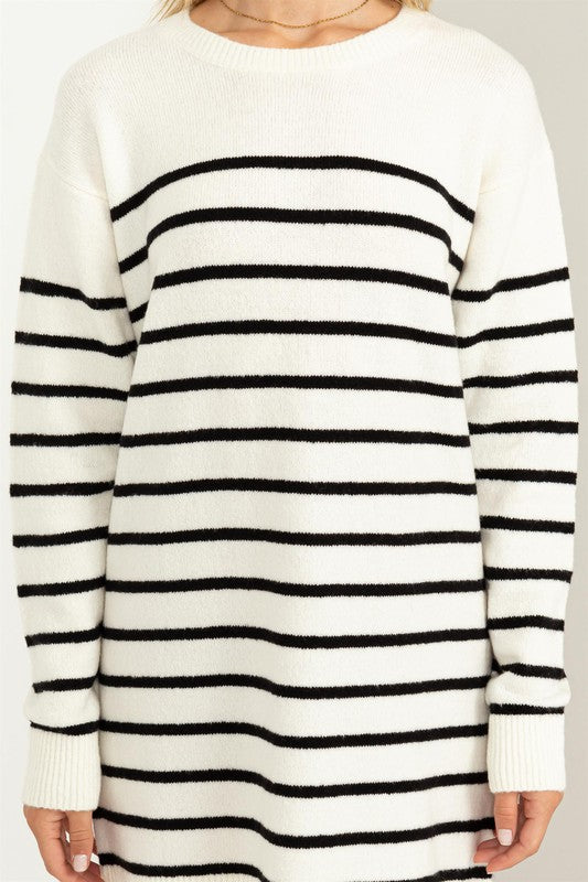 Load image into Gallery viewer, HYFVE Casually Chic Striped Sweater Dress
