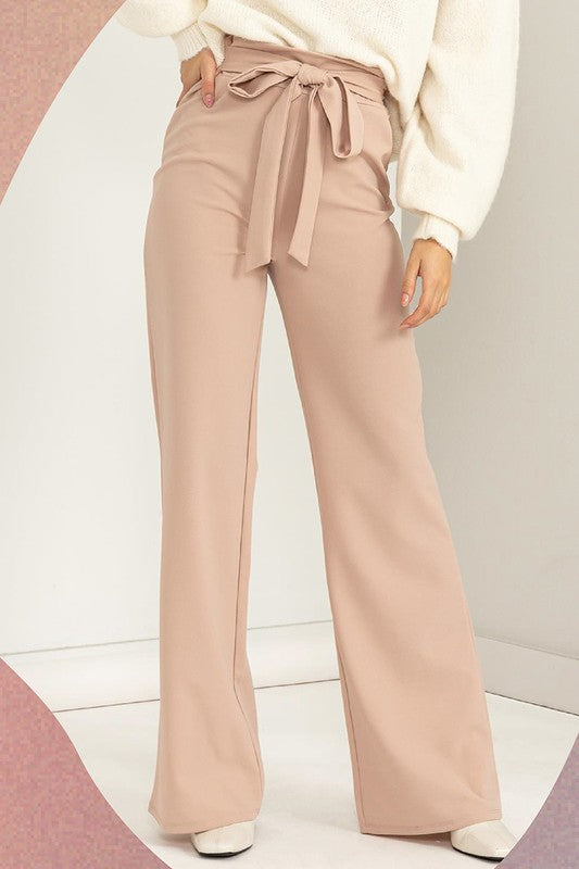 Load image into Gallery viewer, HYFVE Seeking Sultry High-Waisted Tie Front Flared Pants
