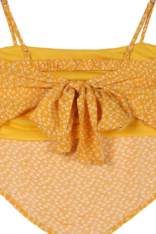 Lilou Sleeveless yellow floral tank top