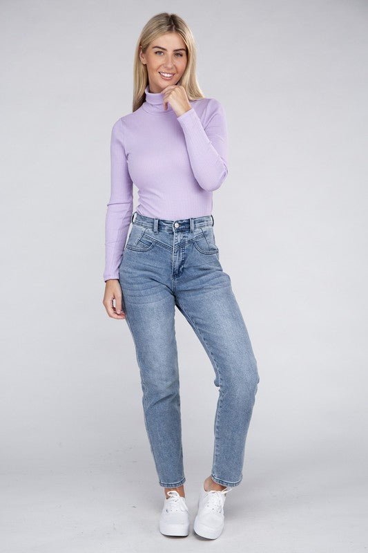 Ambiance Apparel Long-Sleeve Turtleneck Bodysuit