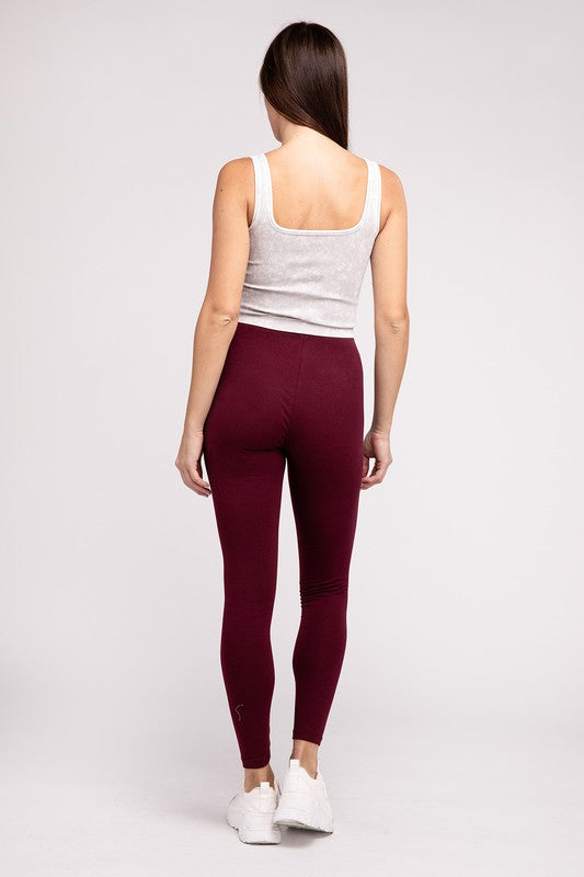 ZENANA Premium Cotton Full-Length Leggings