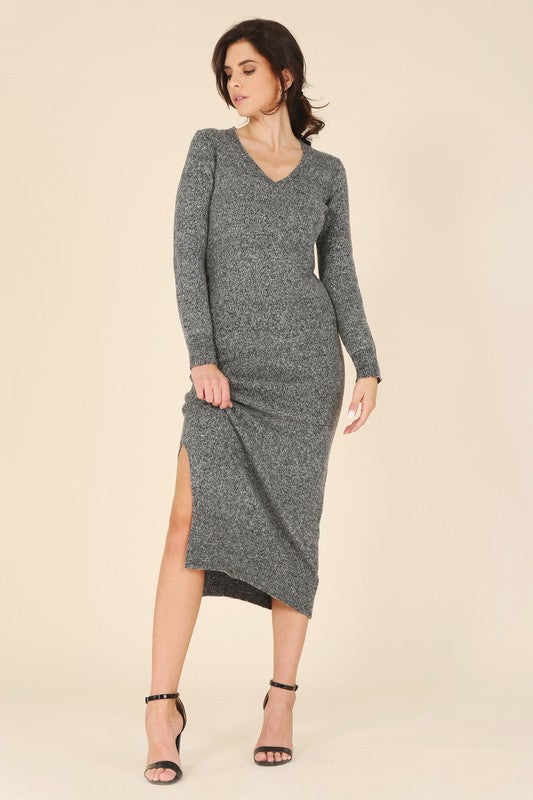 Load image into Gallery viewer, Lilou V-Neck Sweater Maxi Dress
