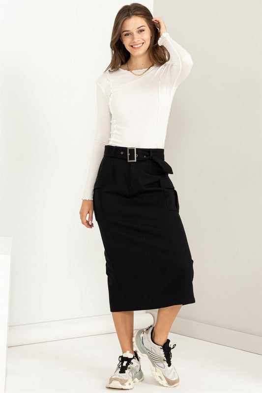 HYFVE Professional Poise Buckled Belt Cargo Skirt