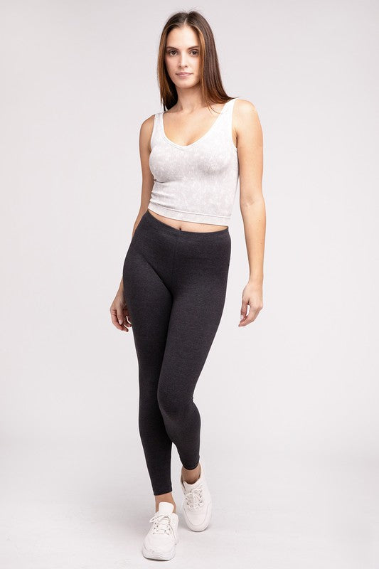 ZENANA Premium Cotton Full-Length Leggings