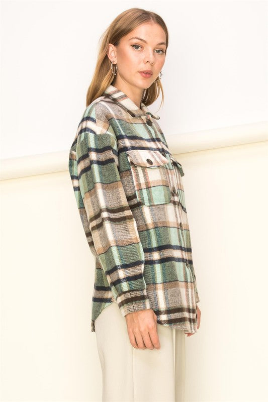 HYFVE Sweet Comfort Plaid Pattern Shacket