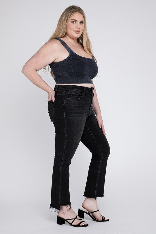 VERVET by Flying Monkey Plus Size High Rise Crop Flare Jeans