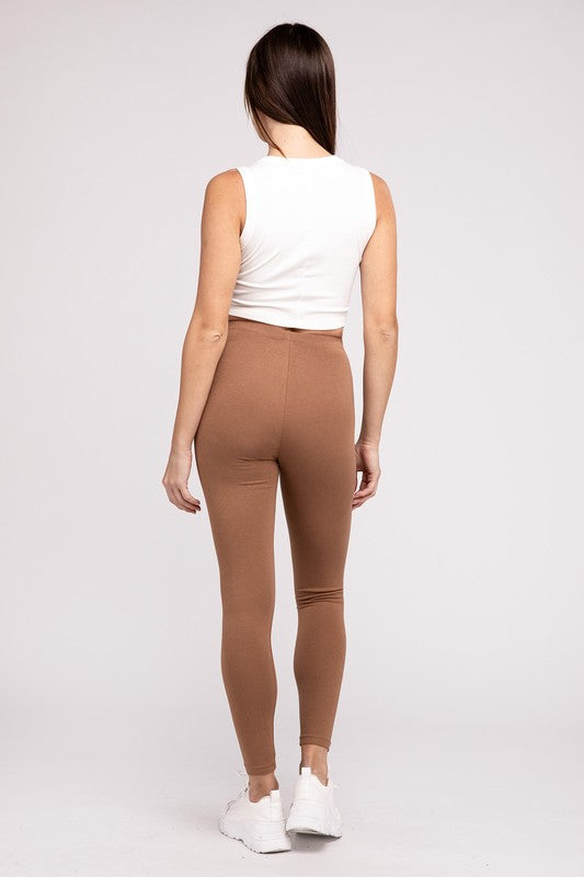 ZENANA Premium Cotton Full-Length Leggings