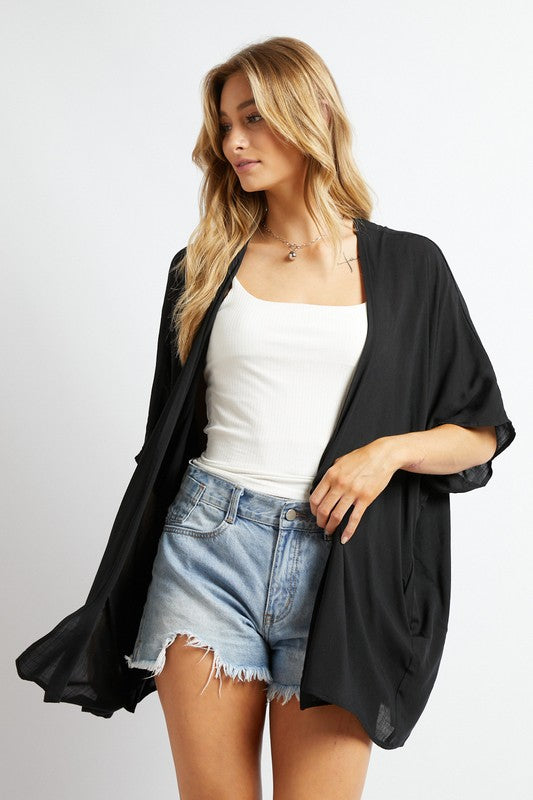 Davi & Dani Favorite Solid Kimono Cardigan