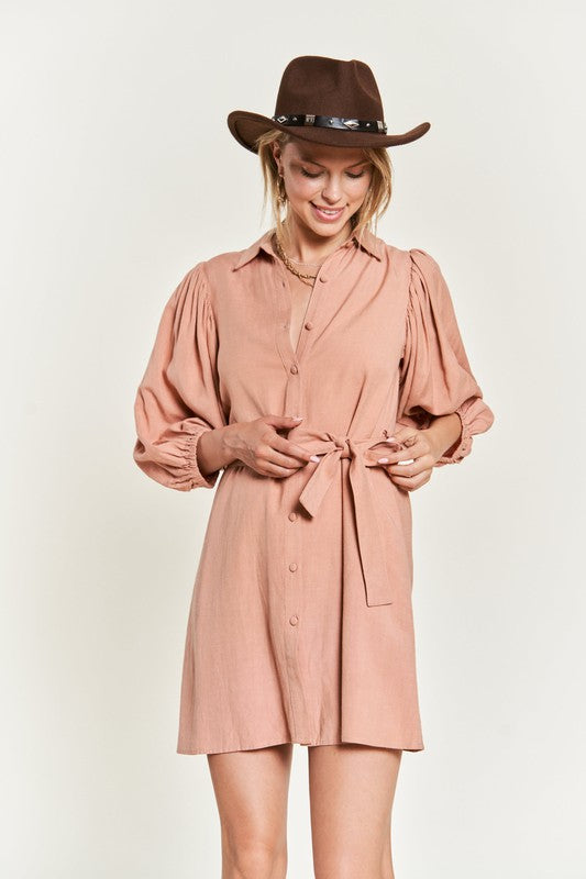 Jade By Jane Plus SOLID BUTTON DOWN DRESS