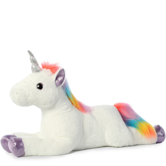 Rainbow Mane White Unicorn 27 inch