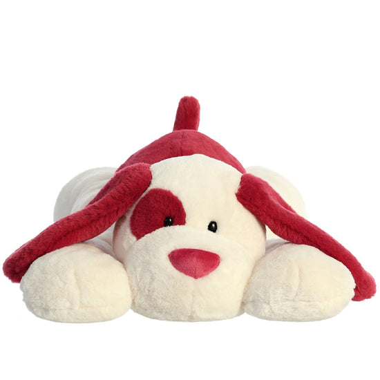Long huggable Puppy Dog Red & White 27"