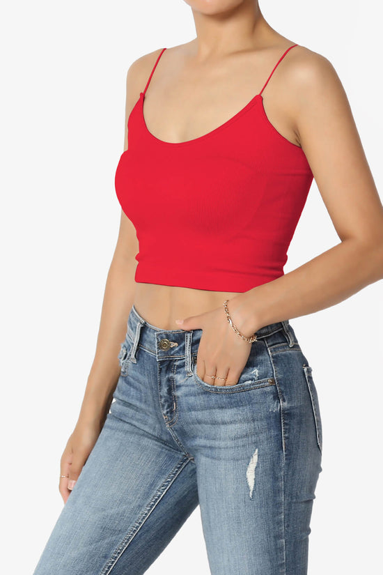 Load image into Gallery viewer, Aced Skinny Strap Ribbed Seamless Bra Cami RED_3
