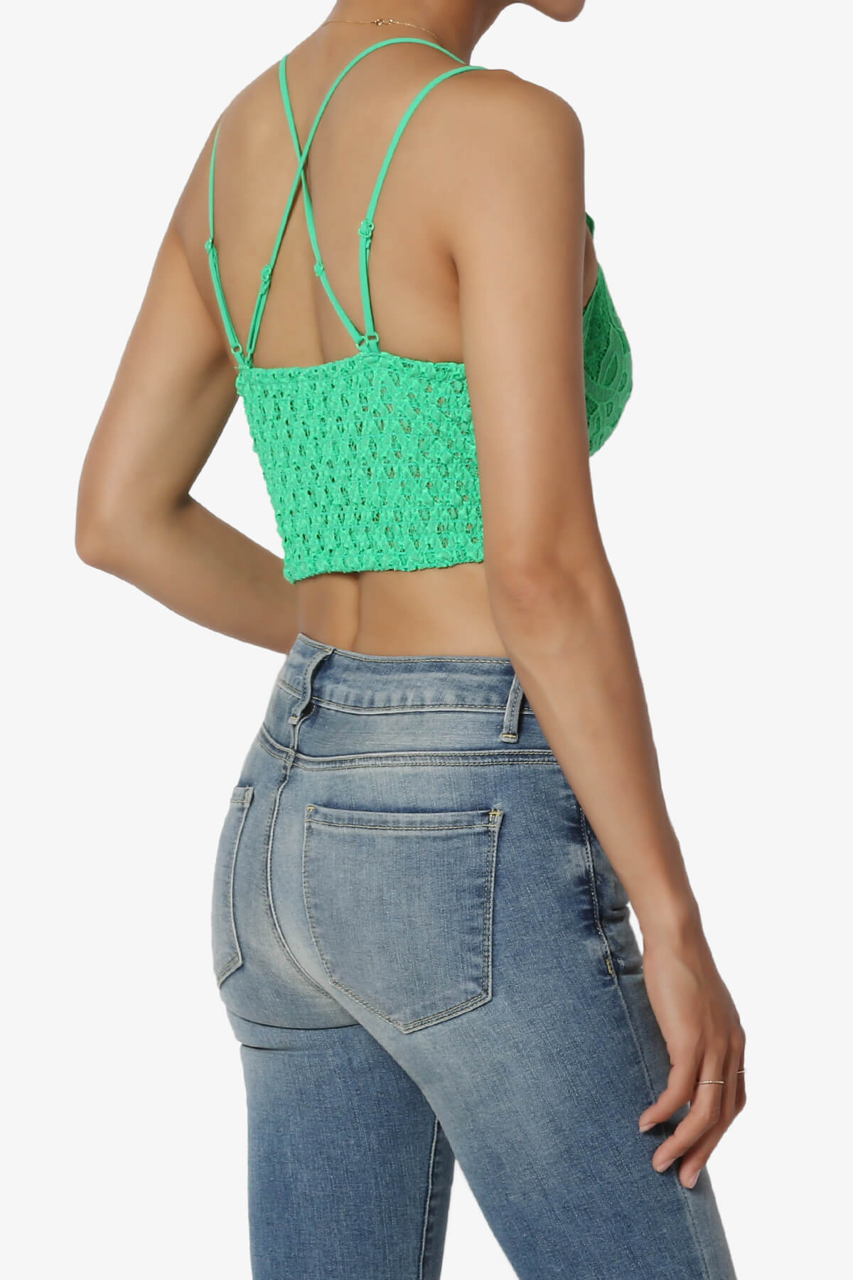 Load image into Gallery viewer, Adella Crochet Lace Bralette APPLE GREEN_4
