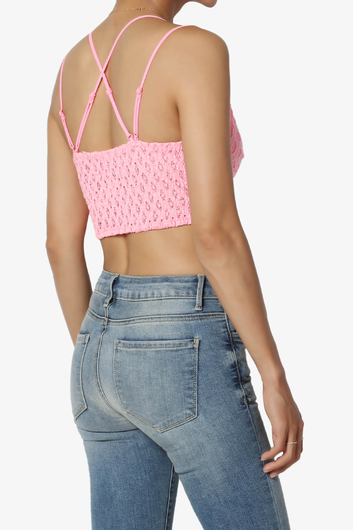 Load image into Gallery viewer, Adella Crochet Lace Bralette BRIGHT PINK_4

