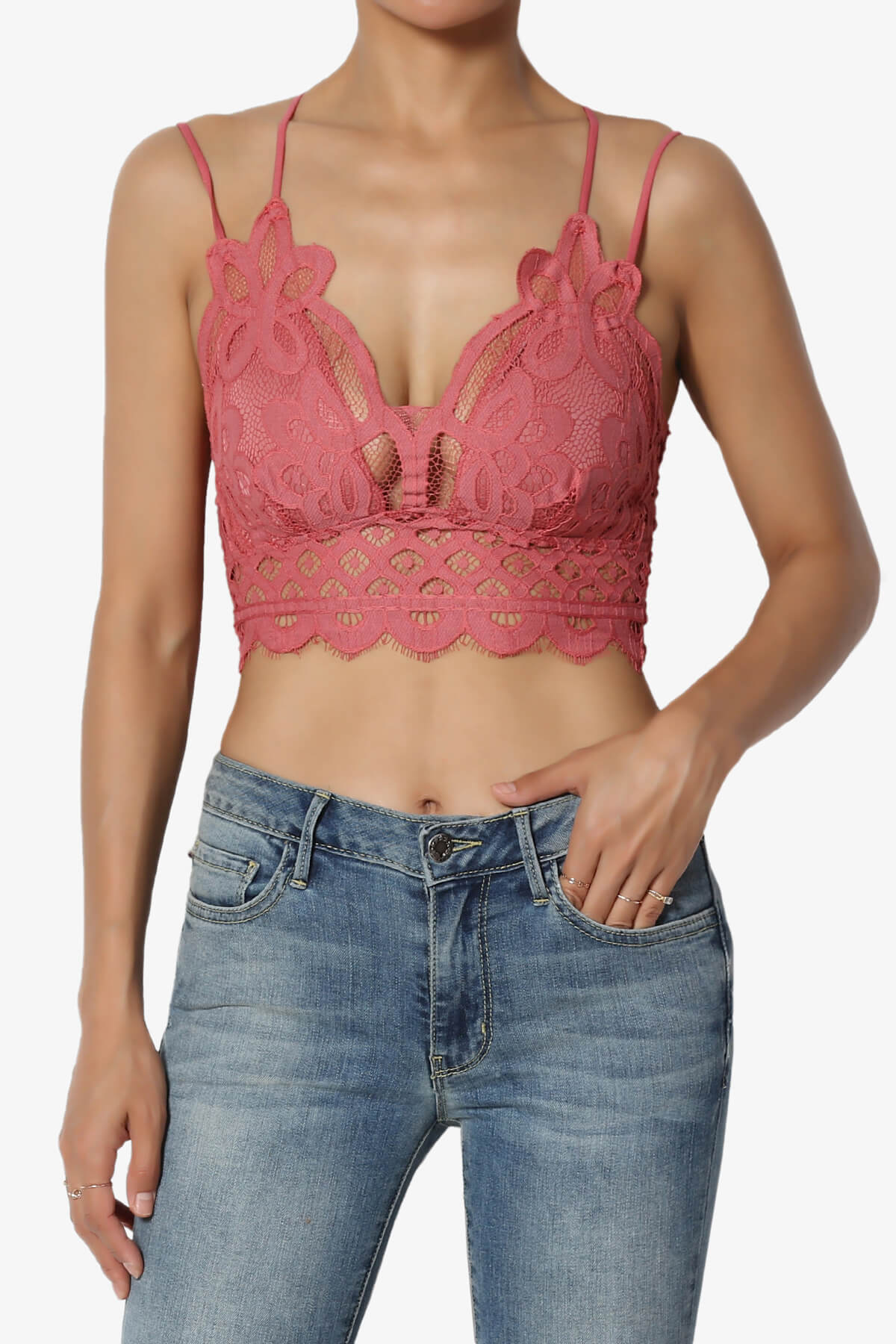 Load image into Gallery viewer, Adella Crochet Lace Bralette DUSTY ROSE_1
