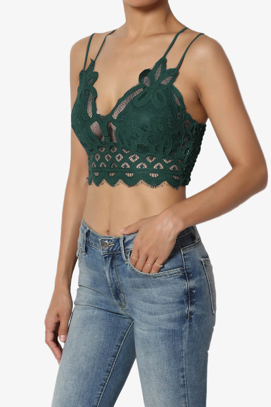 Load image into Gallery viewer, Adella Crochet Lace Bralette HUNTER GREEN_3
