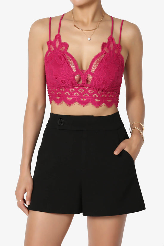 Load image into Gallery viewer, Adella Crochet Lace Bralette MAGENTA_1
