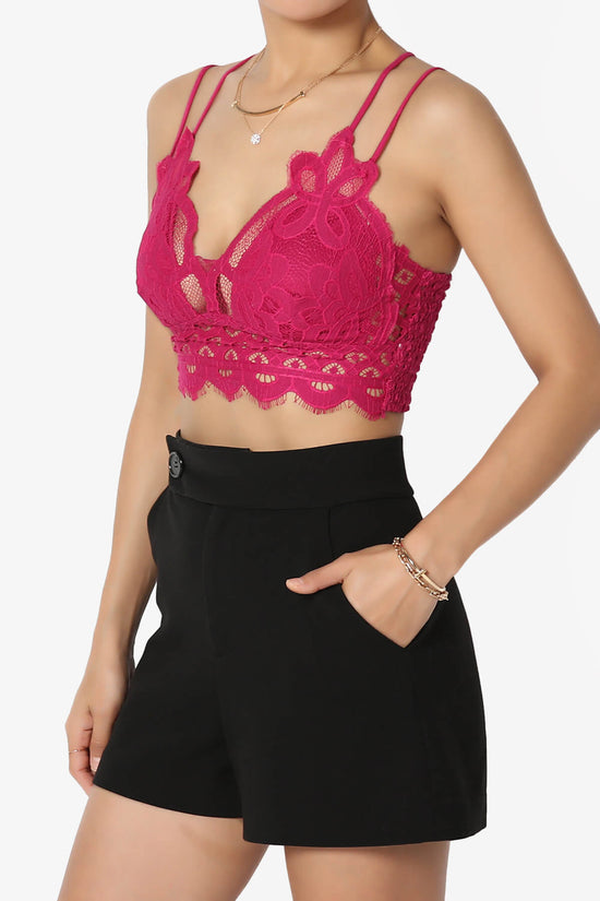 Load image into Gallery viewer, Adella Crochet Lace Bralette MAGENTA_3

