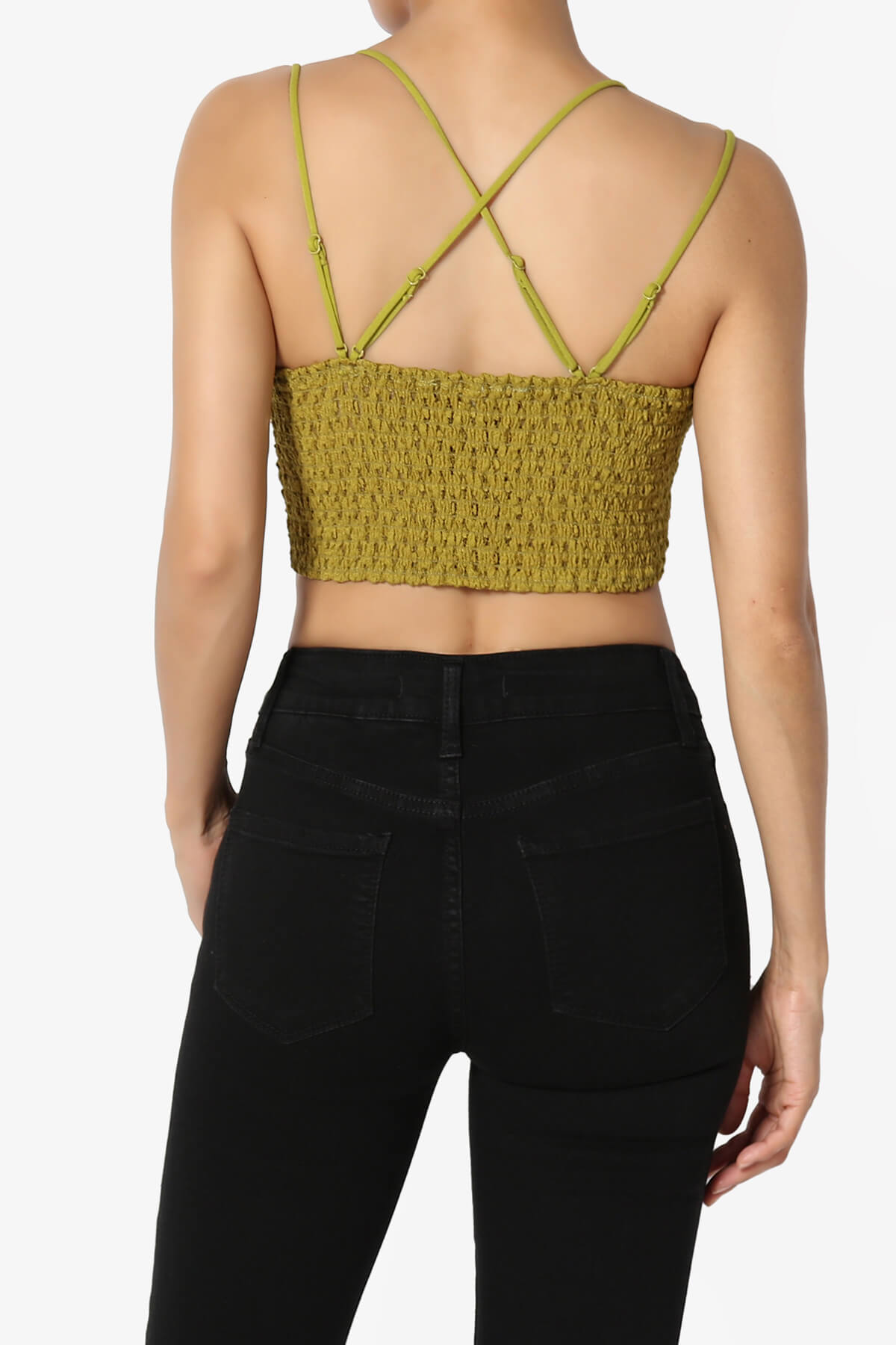 Load image into Gallery viewer, Adella Crochet Lace Bralette OLIVE MUSTARD_2
