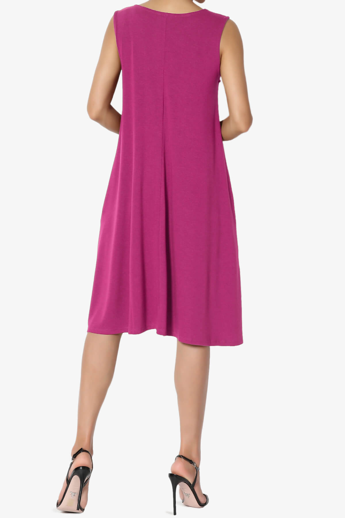 Load image into Gallery viewer, Allie Sleeveless Jersey A-Line Dress MAGENTA_2
