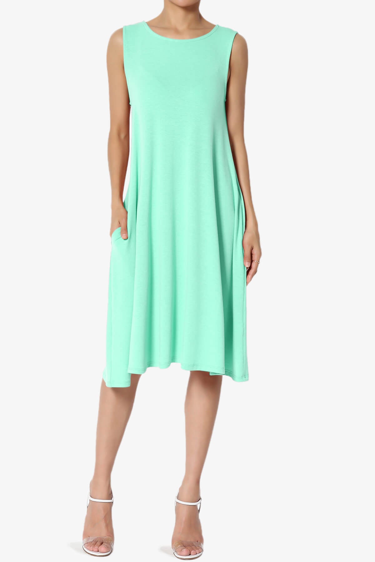 Load image into Gallery viewer, Allie Sleeveless Jersey A-Line Dress MINT_1
