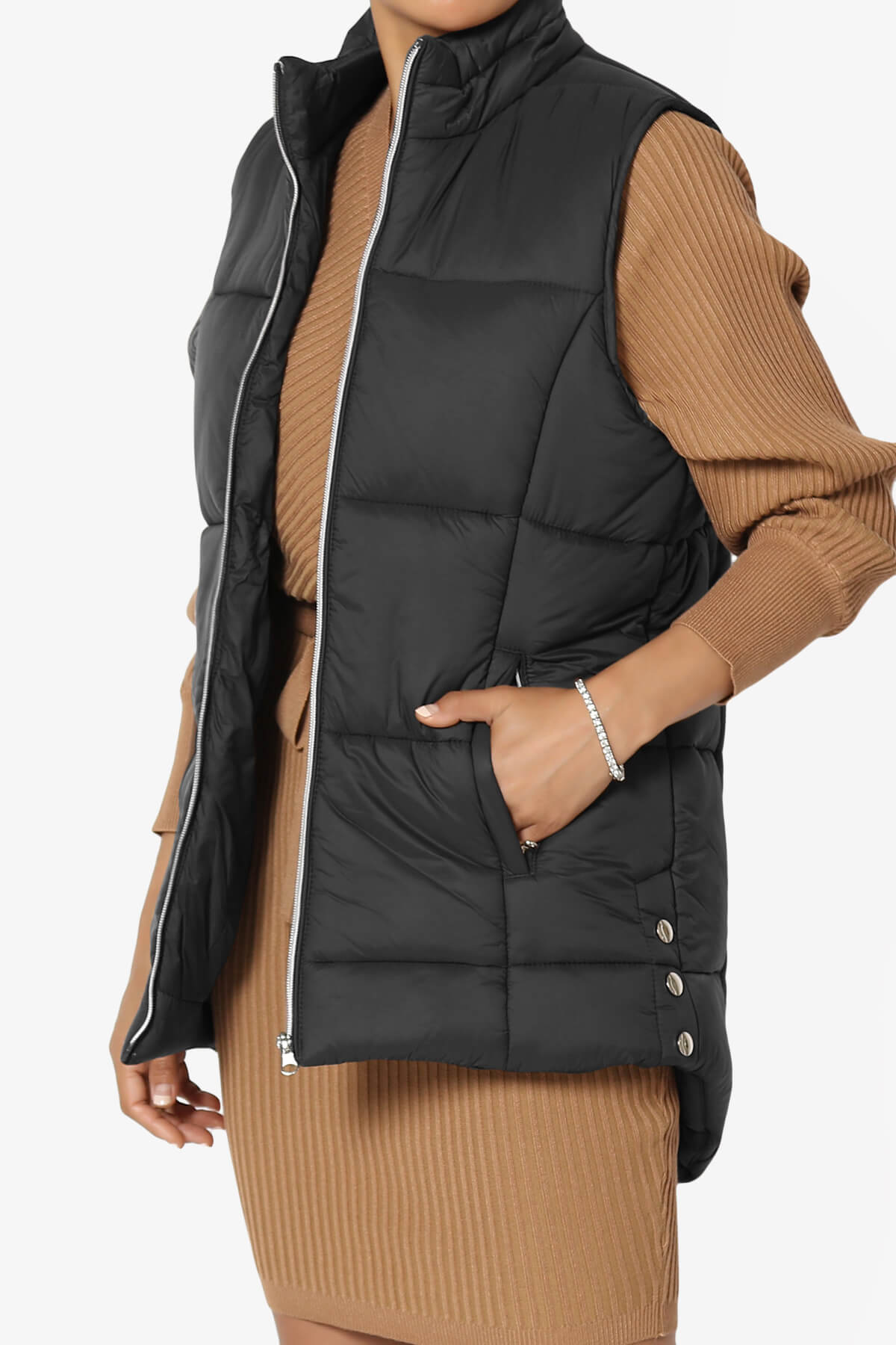 Load image into Gallery viewer, Anders Quilted Padded Vest Gilet BLACK_3
